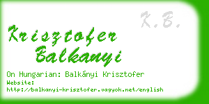 krisztofer balkanyi business card