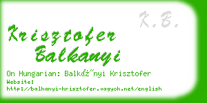 krisztofer balkanyi business card